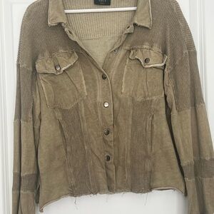 Vici Olive Button Down Shirt